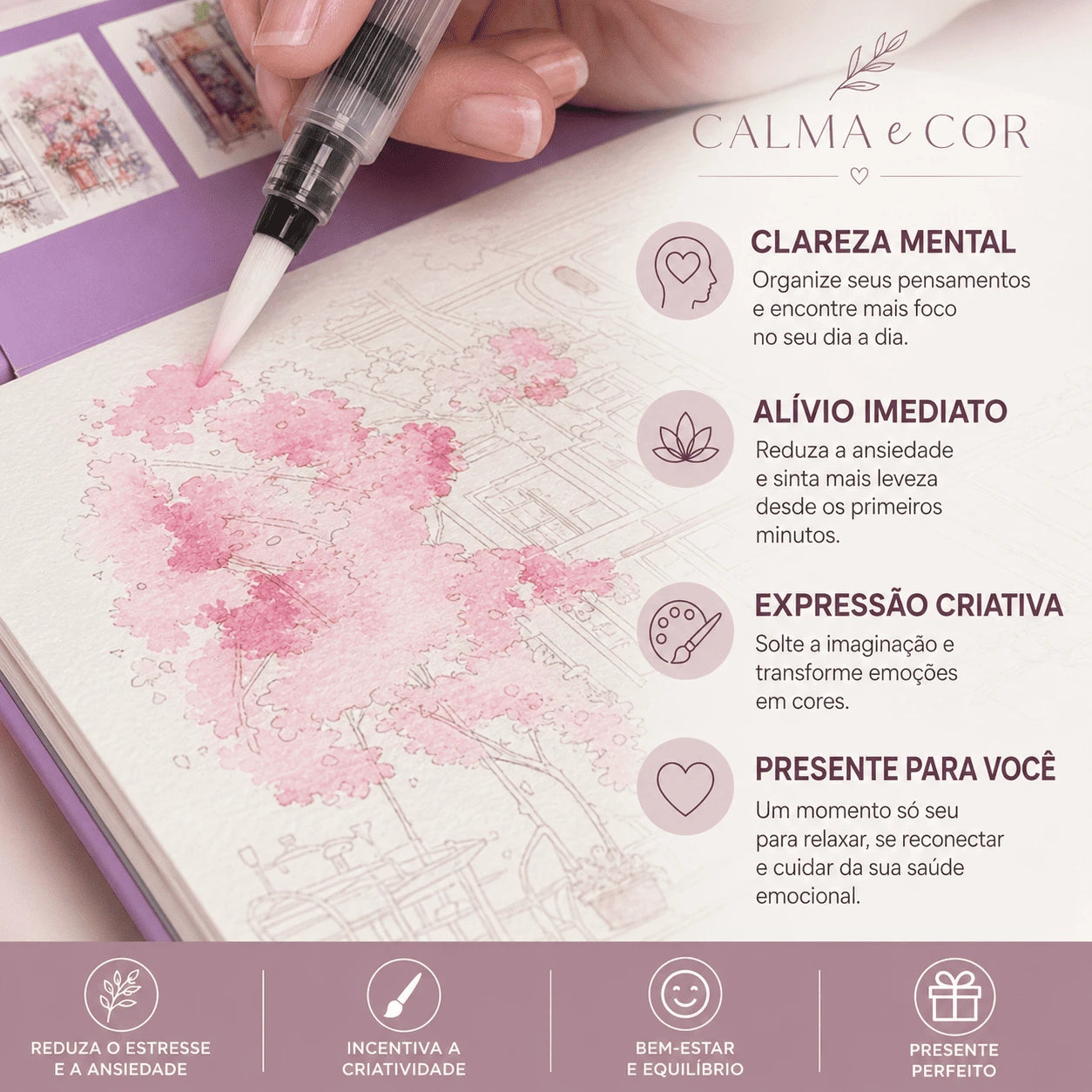 Kit Criativo de Aquarela Calma e Cor