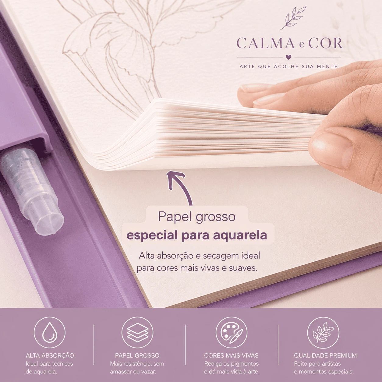 Kit Criativo de Aquarela Calma e Cor