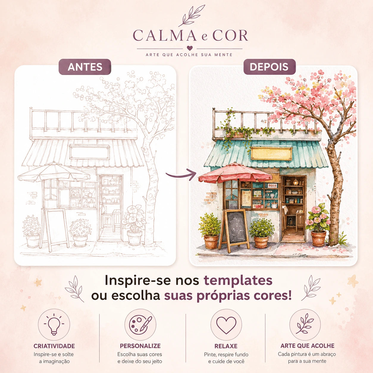 Kit Criativo de Aquarela Calma e Cor