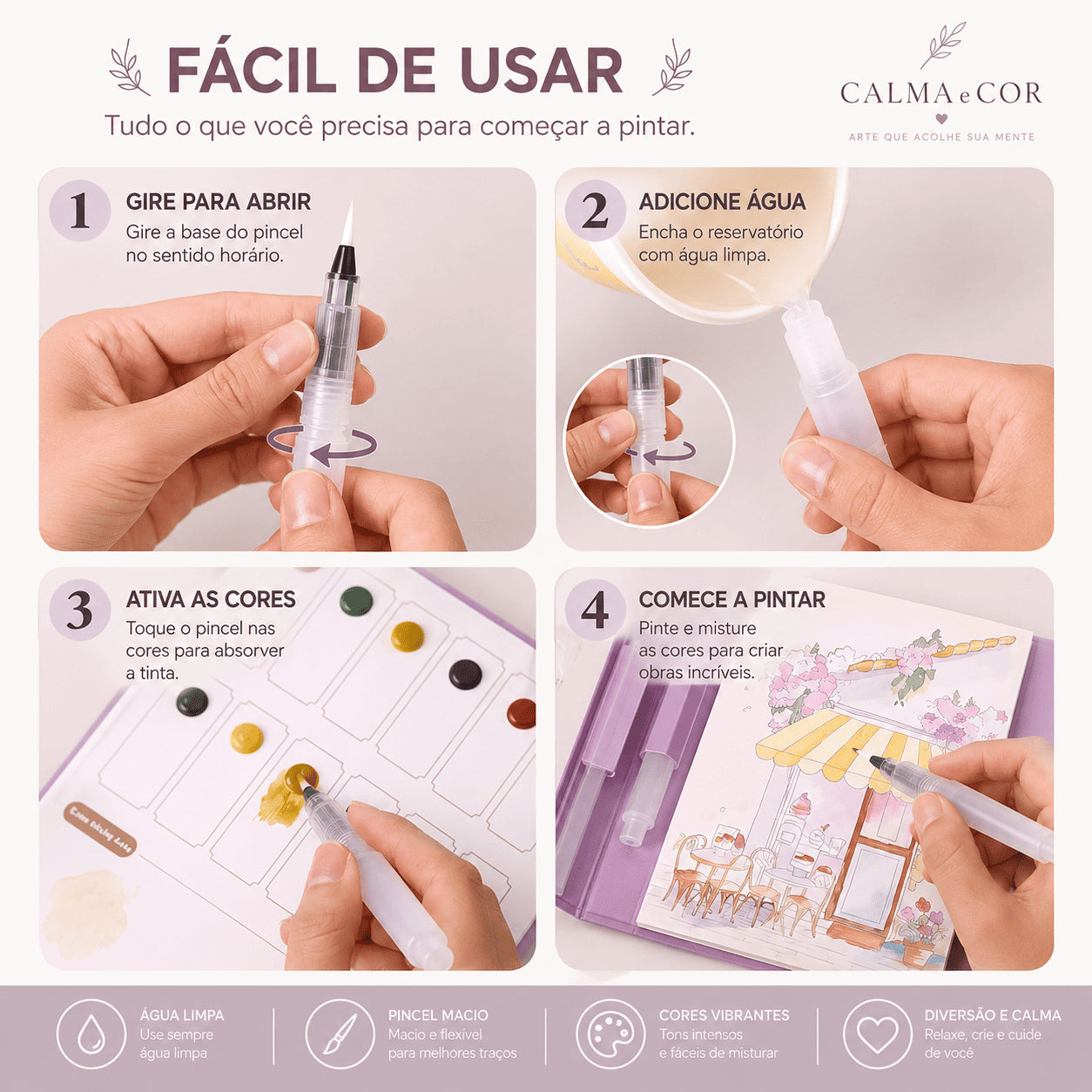 Kit Criativo de Aquarela Calma e Cor