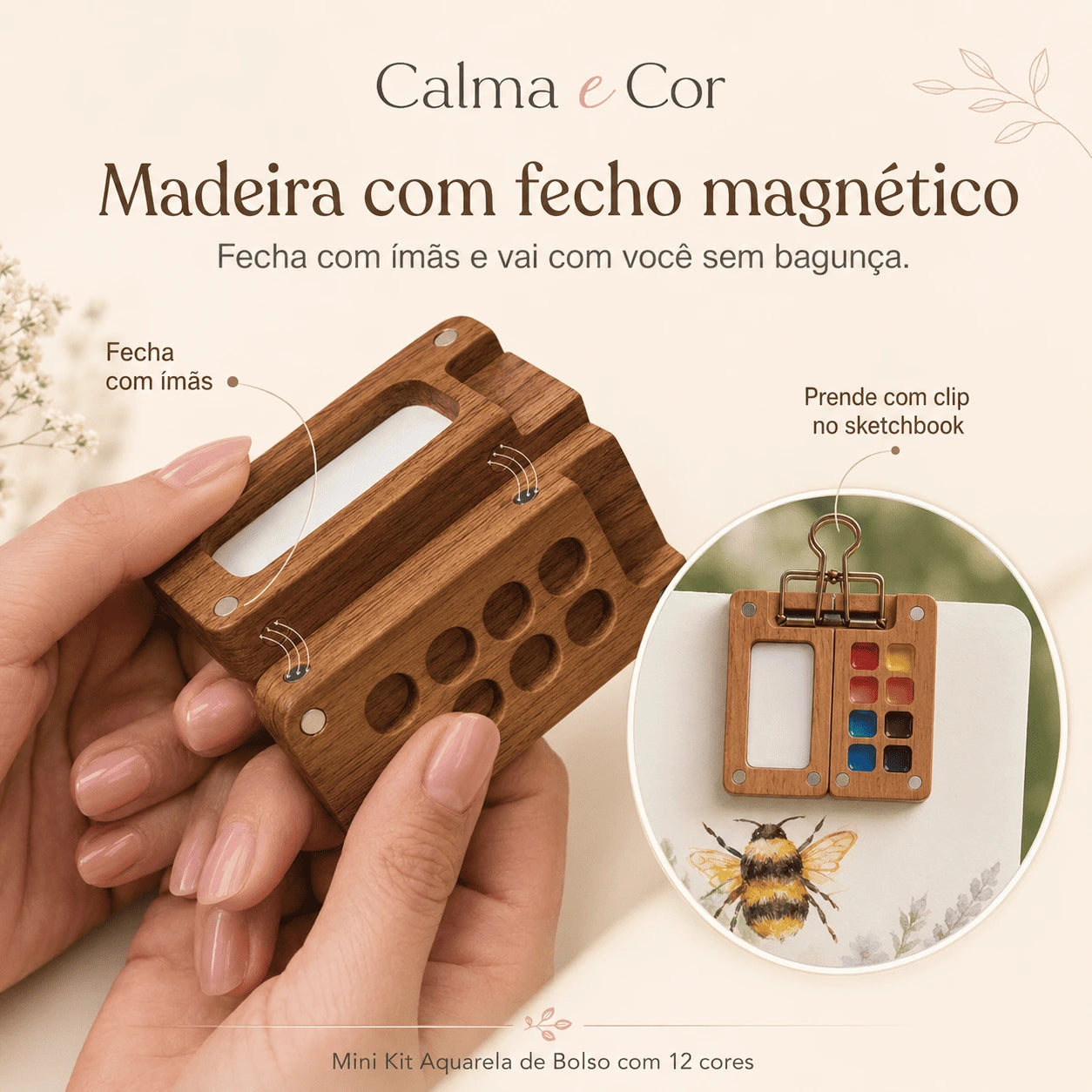 Kit Aquarela de Bolso com 12 Cores - Calma e Cor